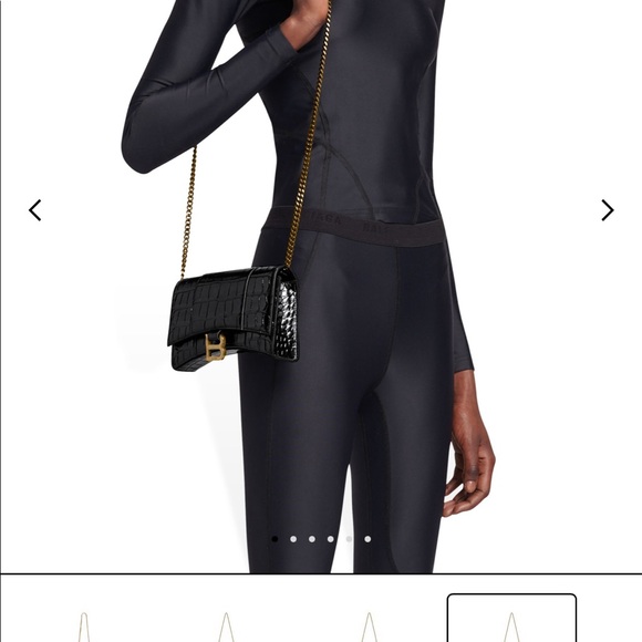 BALENCIAGA HOURGLASS WALLET WITH CHAIN CROCODILE EMBOSSED - Picture 3 of 3